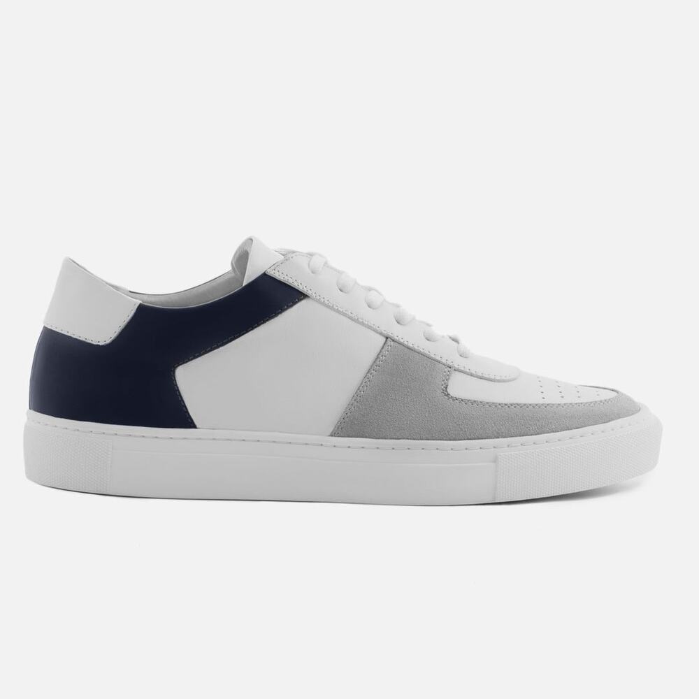 Beckett Simonon Garcia Men’s Sneakers White Grey Blue Leather Suede Size 8 New — image 3 of 8